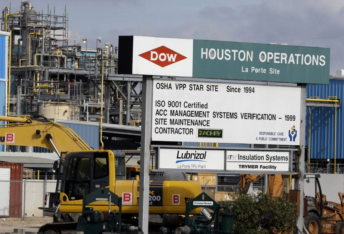 A Dow Chemical plant in La Porte, Texas, on Dec. 10, 2015. (AP Photo/Pat Sullivan)