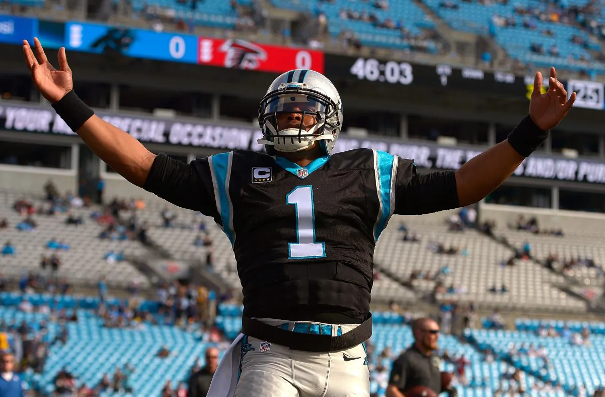 Cam Newton of the Carolina Panthers could be in line for his first MVP award. (Grant Halverson/Getty Images)