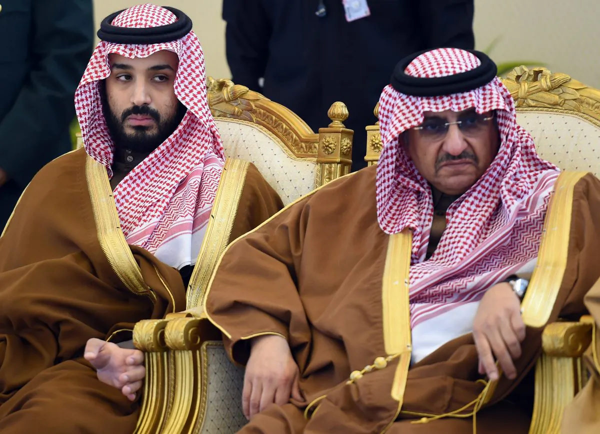 Saudi Defence Minister Mohammed bin Salman (L) and Crown Prince and Interior Minister Mohammed bin Nayef at the 136th Gulf Cooperation Council (GCC) summit in the Saudi capital Riyadh on Dec. 9, 2015. (Fayez Nureldine/AFP/Getty Images)