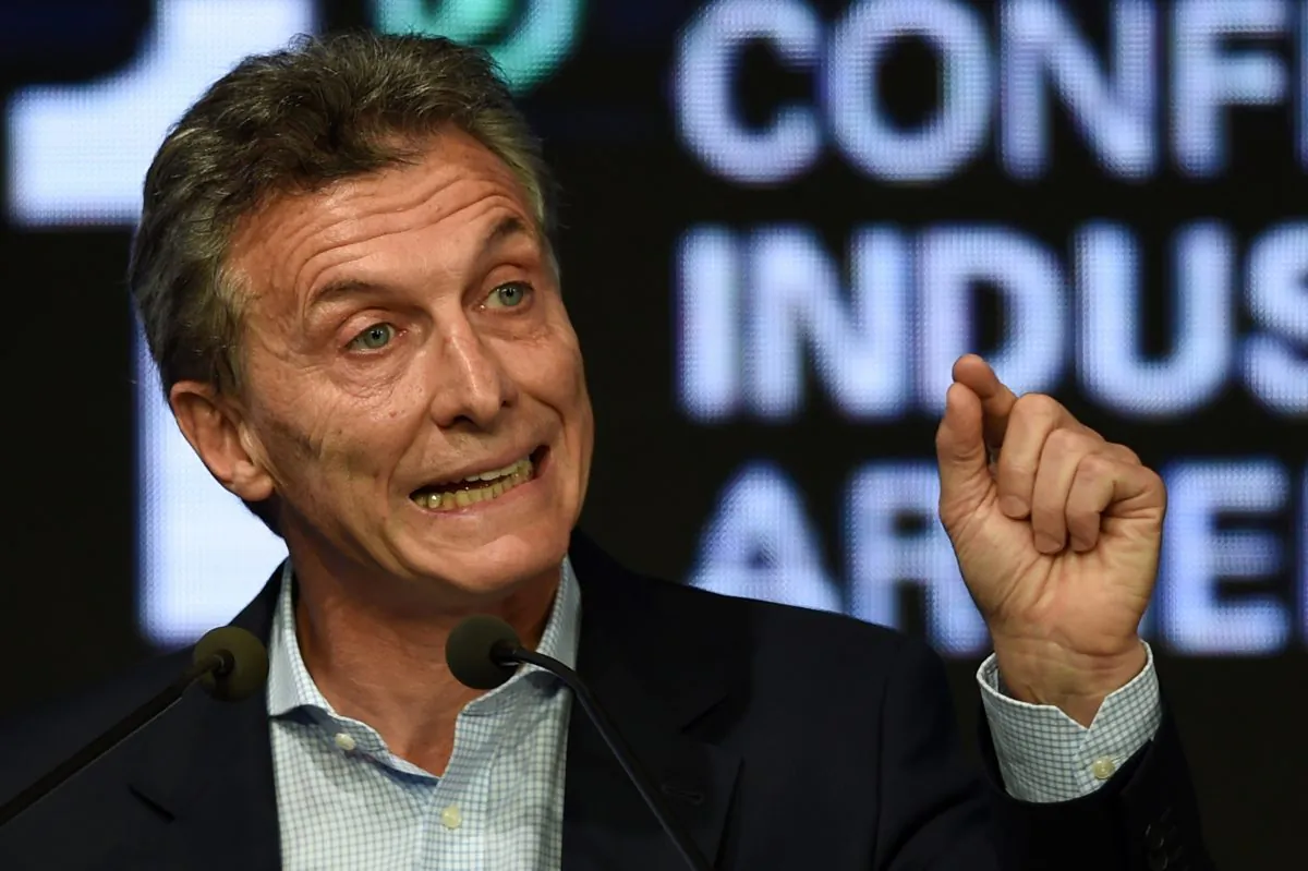 Argentina's President Mauricio Macri at a conference organized by the Argentine Industrial Union in Buenos Aires on Dec. 14, 2015. (Eitan Abramovich/AFP/Getty Images)