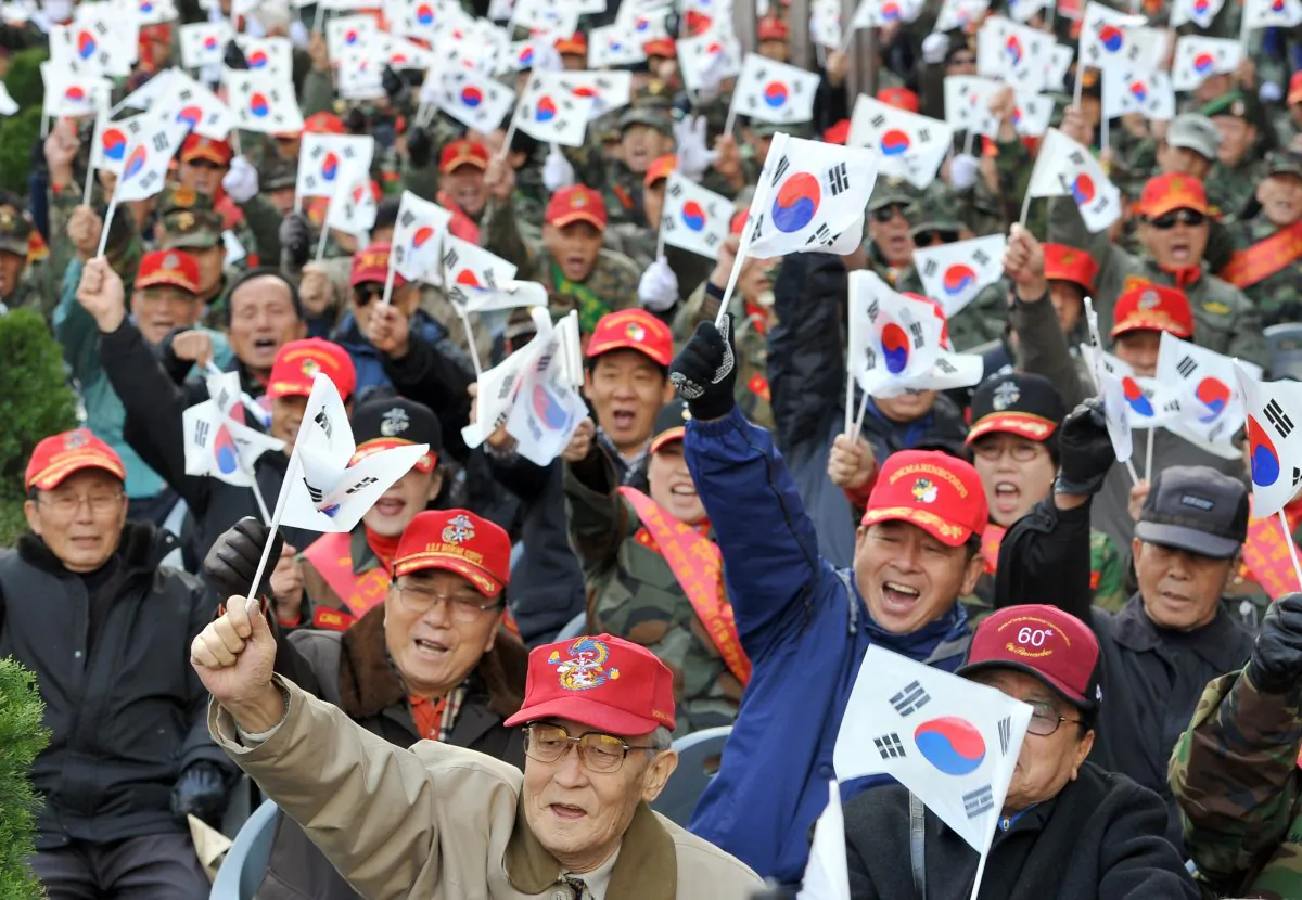 Retired and former South Korean marines at a rally in downtown Seoul on Nov. 27, 2010. Countries like South Korea with a low Potential Support Ratio of workers to retirees face a serious challenge (Jung Yeon-je/AFP/Getty Images)