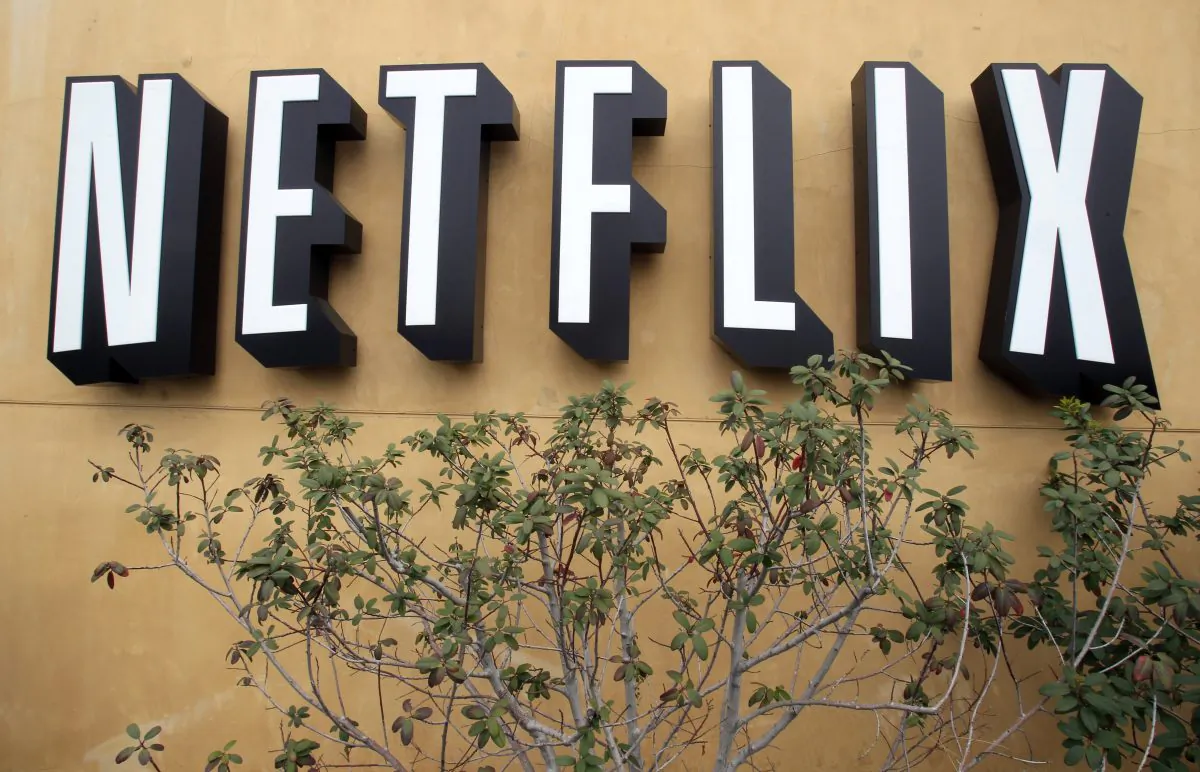 The logo of Netflix is displayed at the headquarters in Los Gatos, Calif., on April 22, 2011.  (AP Photo/Paul Sakuma)