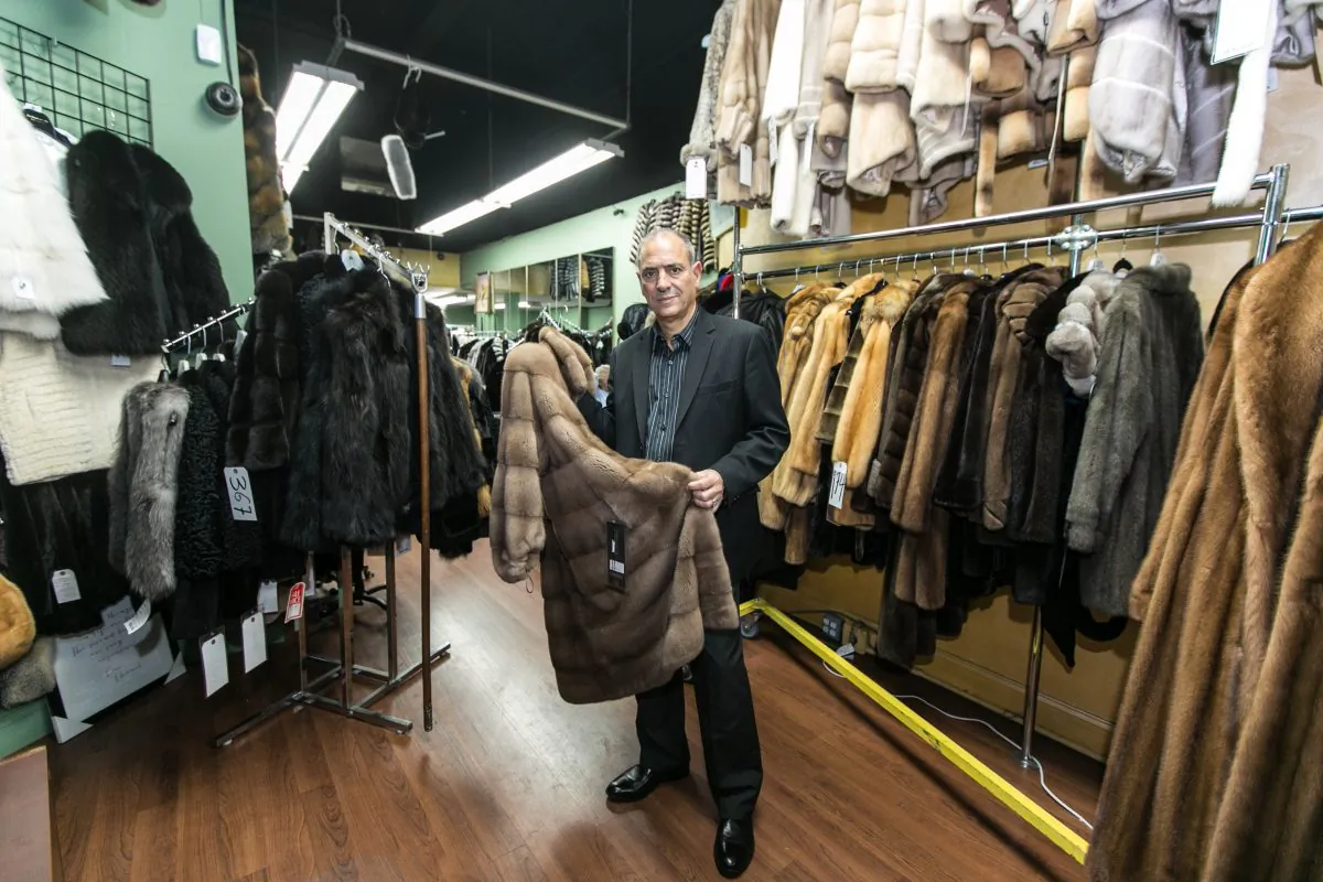 Not Just Mink Inc., owner George Sideris in his shop in Manhattan on Dec. 24, 2015. (Benjamin Chasteen/Epoch Times)