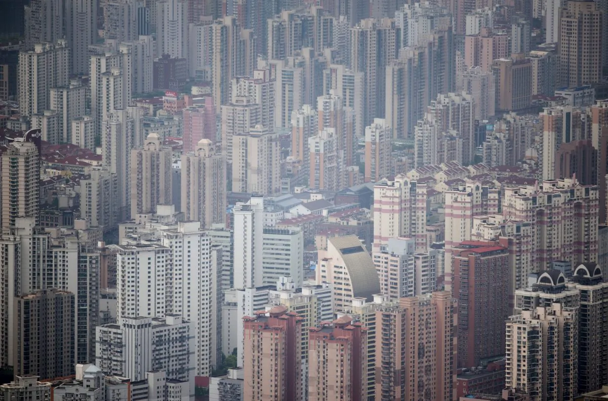 A view of Shanghai from the Shanghai tower on May 8, 2015. (JOHANNES EISELE/AFP/Getty Images)