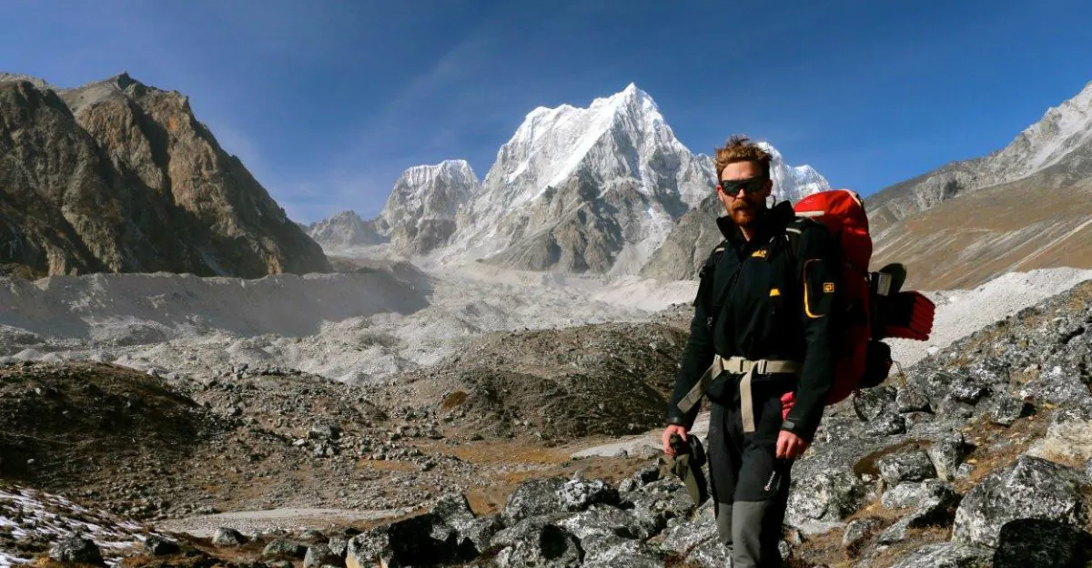 The author, Nolan Peterson, on the hike to the Nangpa La pass. (Nolan Peterson/The Daily Signal)