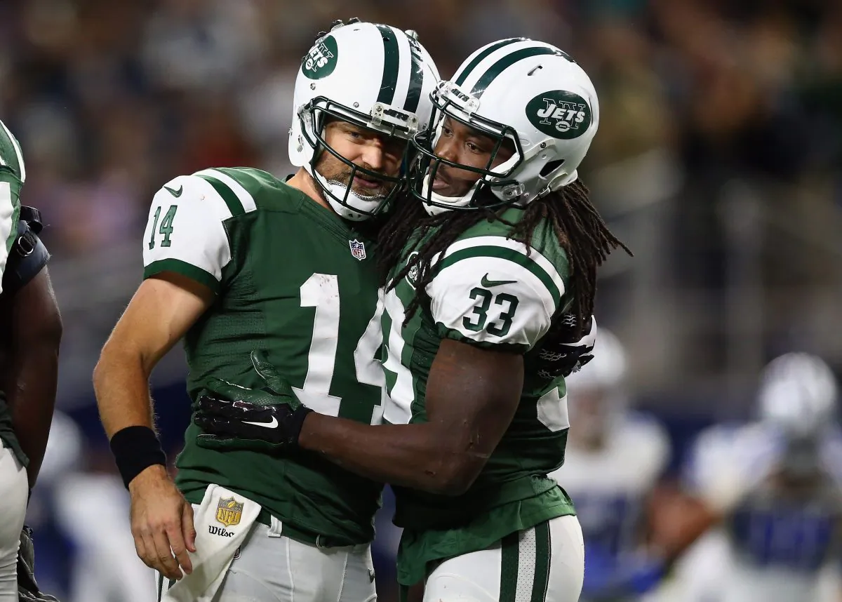 Ryan Fitzpatrick (L) has yet to return to Buffalo since being released following the 2012 season. (Ronald Martinez/Getty Images) 