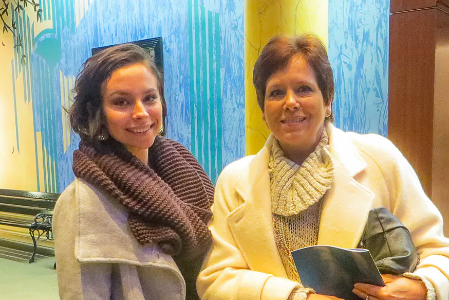 Teddie and Robin Sullivan enjoying a mother/daughter night of Shen Yun Performing Arts at the DeVos Performance Hall on Dec. 29, 2015. (Ying Wan/Epoch Times)