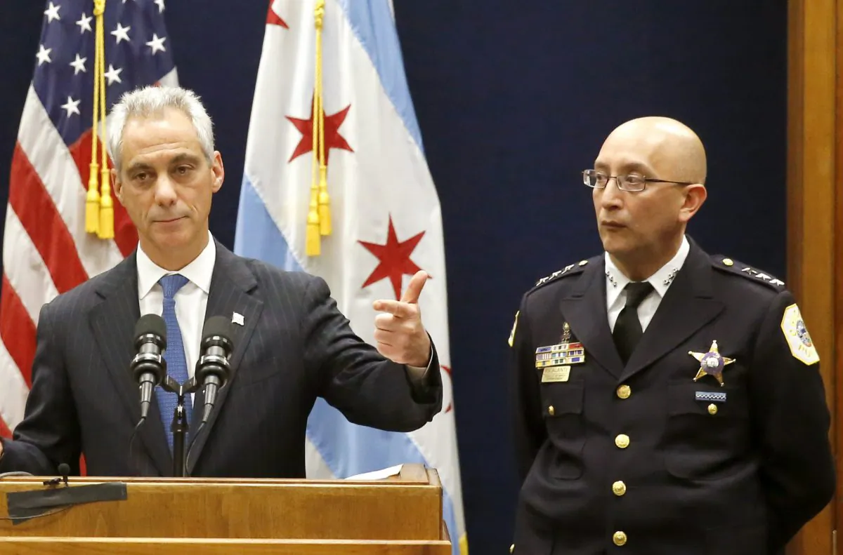 Chicago Mayor Rahm Emanuel, accompanied by Interim Chicago Police Superintendent John Escalante, at a news conference in Chicago on Dec. 7, 2015. In the wake of another police shooting, Mayor Emanuel called for an immediate review of how the Chicago Police Department trains officers to respond to calls involving people in crisis or with mental health problems. The issue resurfaced last weekend, after officers responding to a domestic disturbance shot and killed a 19-year-old man and a 55-year-old woman. (AP Photo/Charles Rex Arbogast)