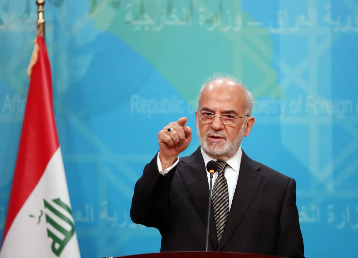 Iraqi Foreign Minister Ibrahim al-Jaafari speaks during a news conference in Baghdad, Iraq, on Dec. 30, 2015. Al-Jaafari reiterated demands that Turkish troops pull out of northern Iraq, warning Ankara that Baghdad may otherwise have to consider military action. (AP Photo/Karim Kadim)