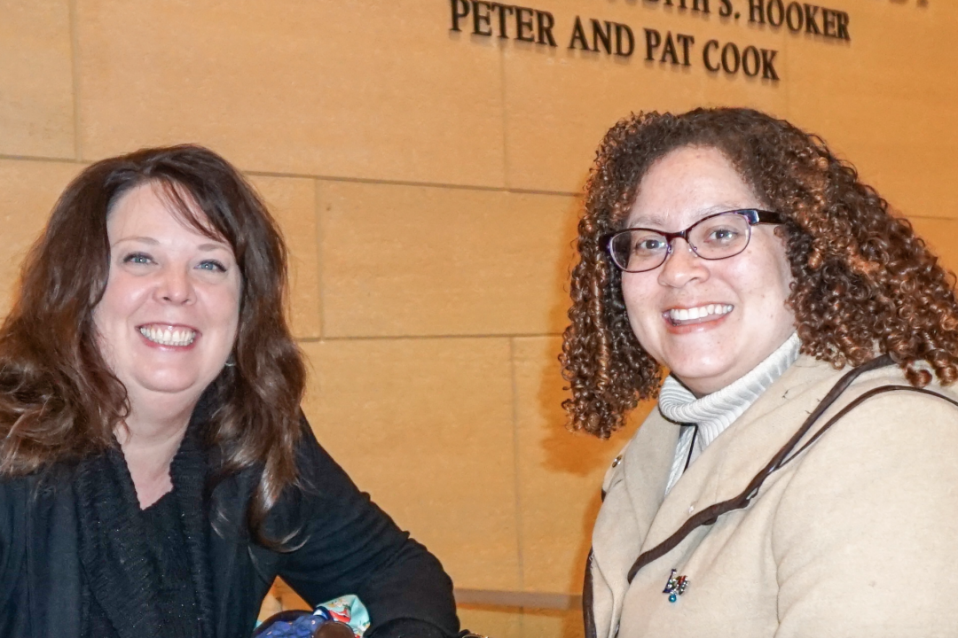 Kris Eernisse (L) and Juliana Clink after seeing Shen Yun Performing Arts at the DeVos Performance Hall in Grand Rapids, Mich., on Dec. 30,2015. (Nancy Ma/Epoch Times)