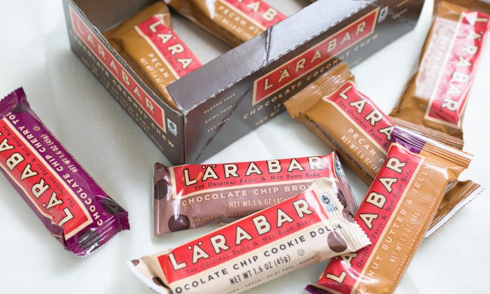 General Mills' Larabars which comes in 21 flavors and uses nine ingredients or less in their bars. (Benjamin Chasteen/Epoch Times)