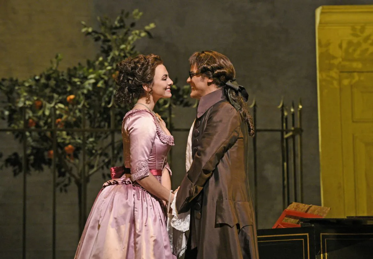 Isabel Leonard as Rosina and David Portillo as Count Almaviva in Rossini’s “The Barber of Seville." (Karen Almond/Metropolitan Opera)