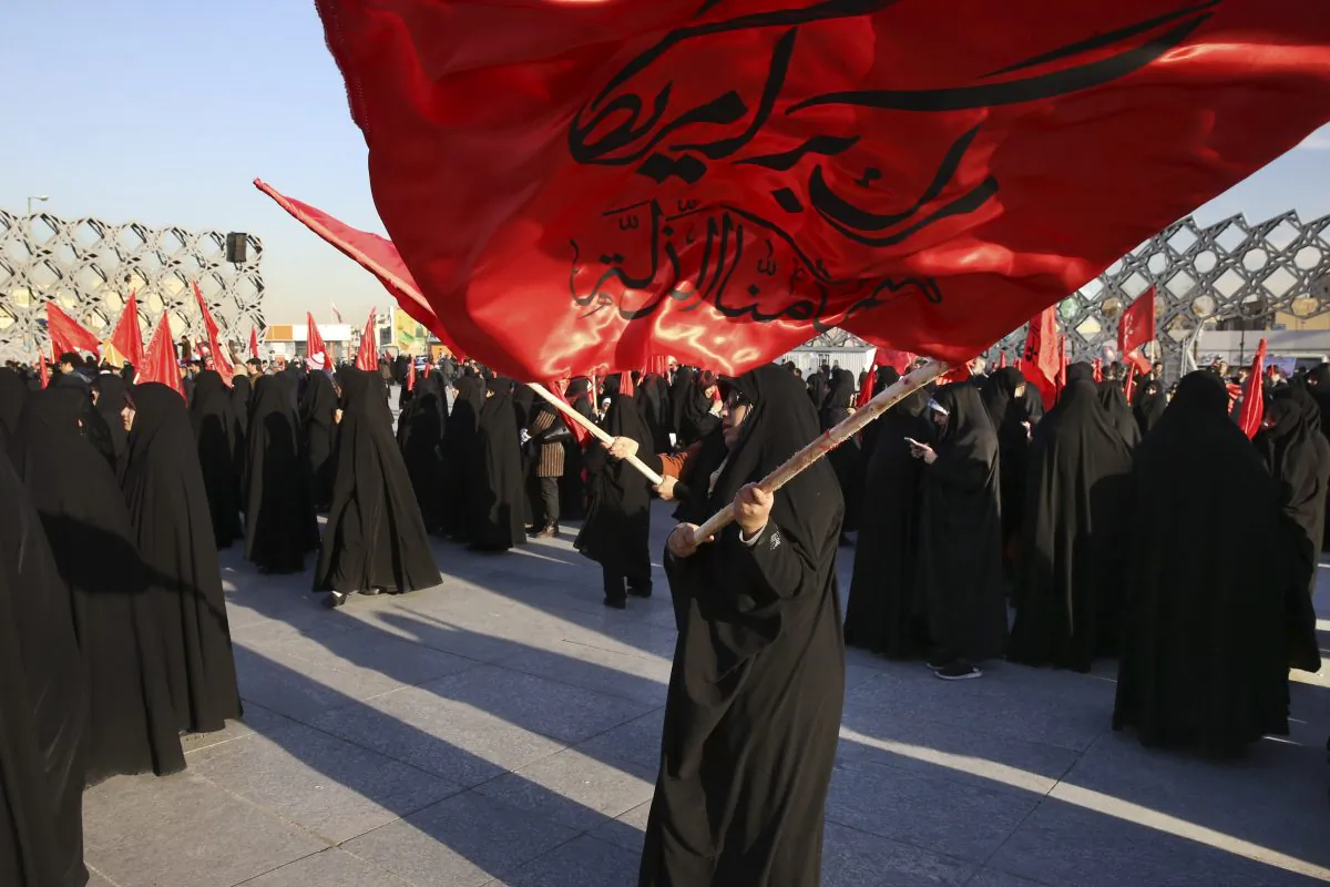 Iranian women at a rally to protest the execution by Saudi Arabia last week of Sheikh Nimr al-Nimr, a prominent opposition Saudi Shiite cleric, in Tehran, Iran, on Jan. 4, 2016. (AP Photo/Vahid Salemi)