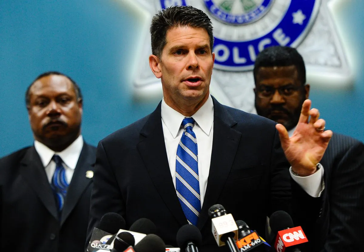 David Bowdich, the assistant director in charge of the FBI’s Los Angeles office, speaks at a news conference at the San Bernardino Police Department on Jan. 5, 2016. Bowdich appealed to the public and the San Bernardino community for information about the attack that killed 14 people last month in San Bernardino. (Rachel Luna/The Sun via AP)
