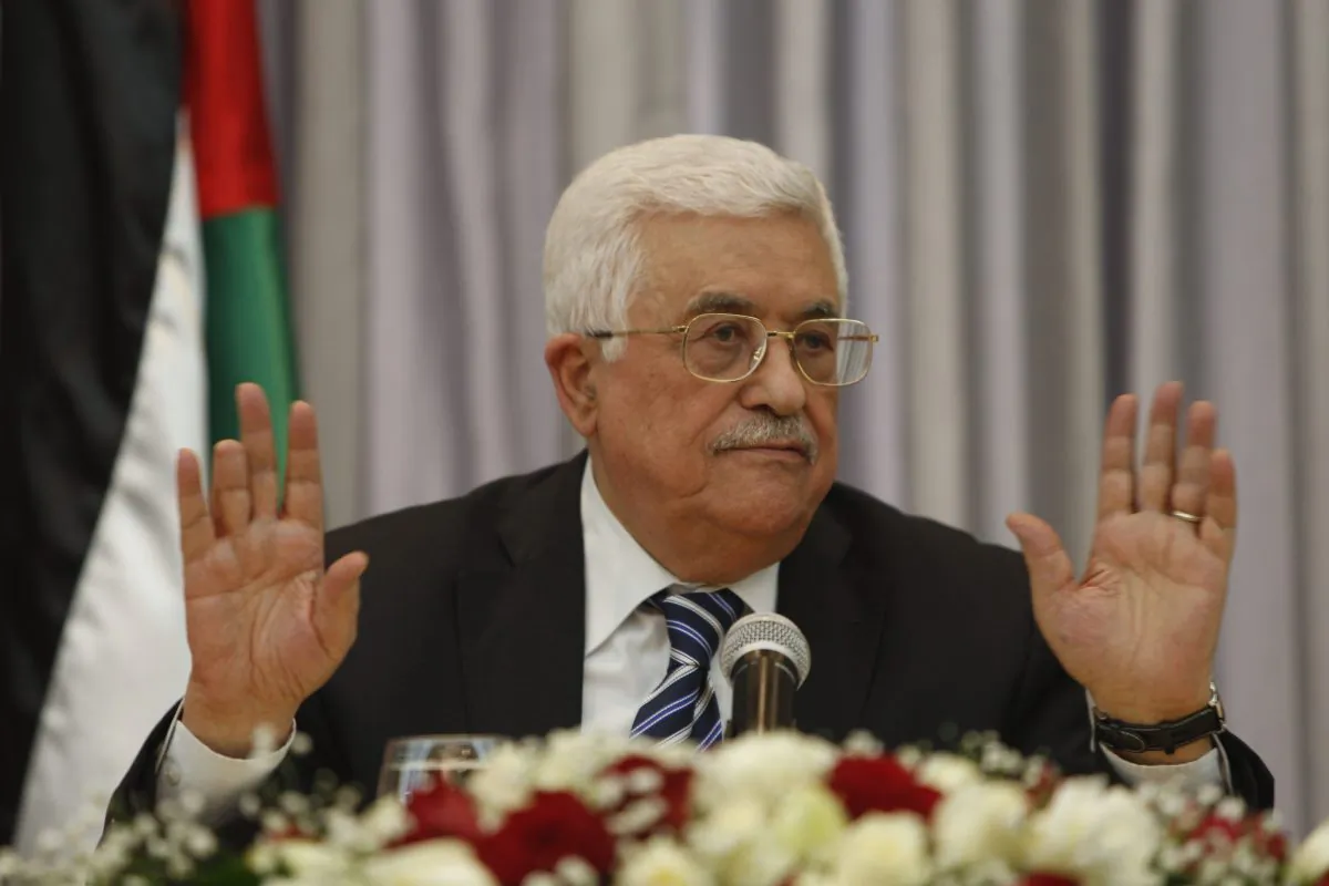 Palestinian President Mahmoud Abbas, also known as Abu Mazen, at a press conference in the West Bank city of Bethlehem on Jan. 6, 2016. (AP Photo/Majdi Mohammed)