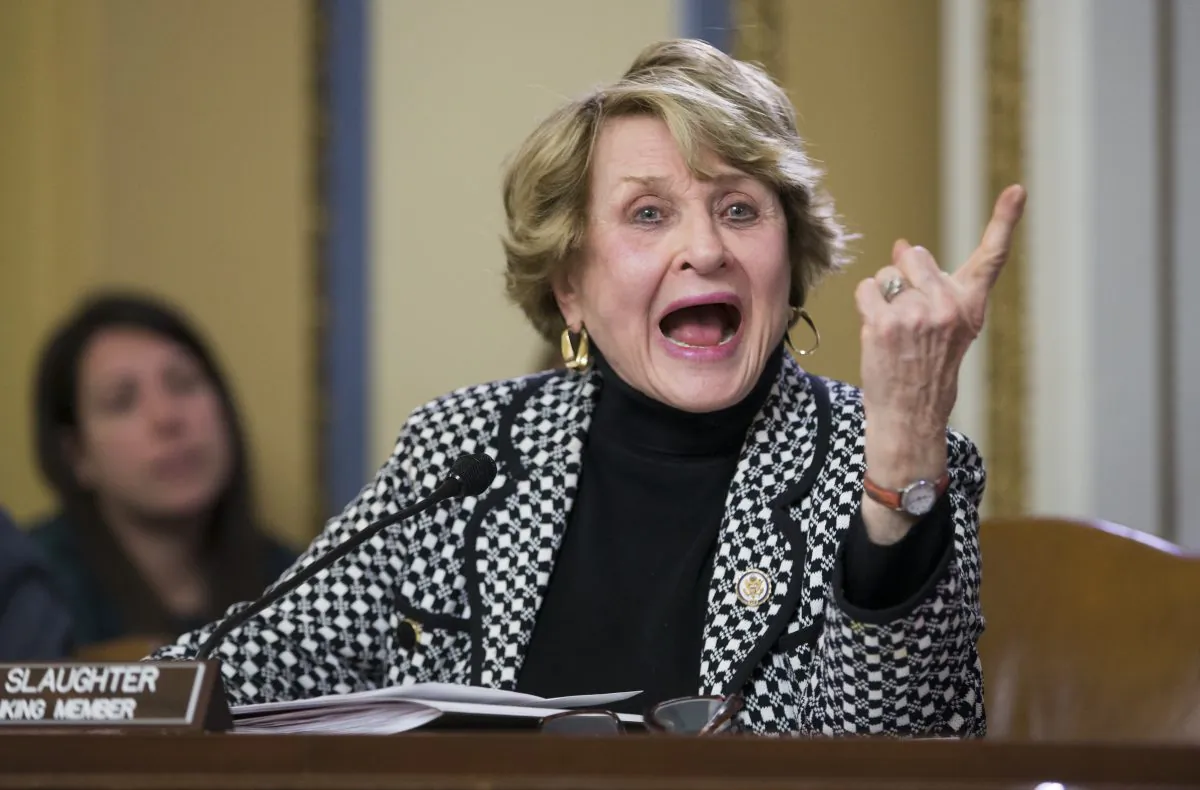 The late Rep. Louise Slaughter, D-N.Y., who died in 2018, once represented a district called "the Earmuff District" because of its unusual shape. File photo from 2016. (J. Scott Applewhite/AP Photo)