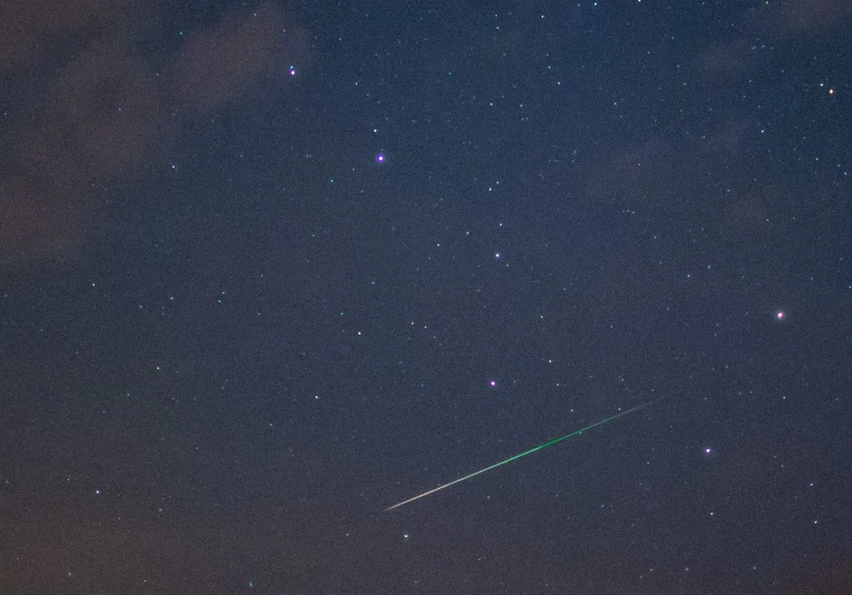 A falling star crosses the night sky over Sieversdorf, eastern Germany, on Aug. 11, 2015. (Patrick Pleul/AFP/Getty Images)