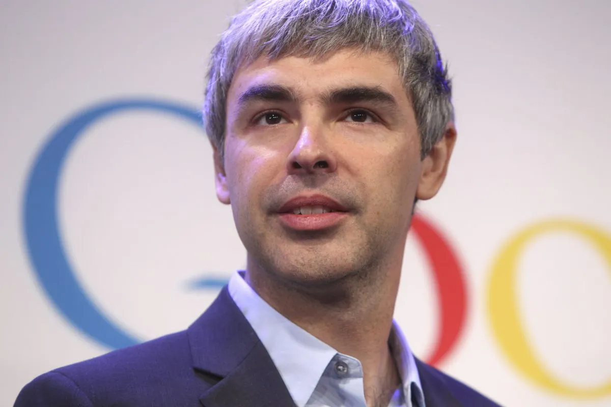 Google CEO Larry Page speaks at a news conference at the Google offices in New York on May 21, 2012. (Seth Wenig/AP Photo)