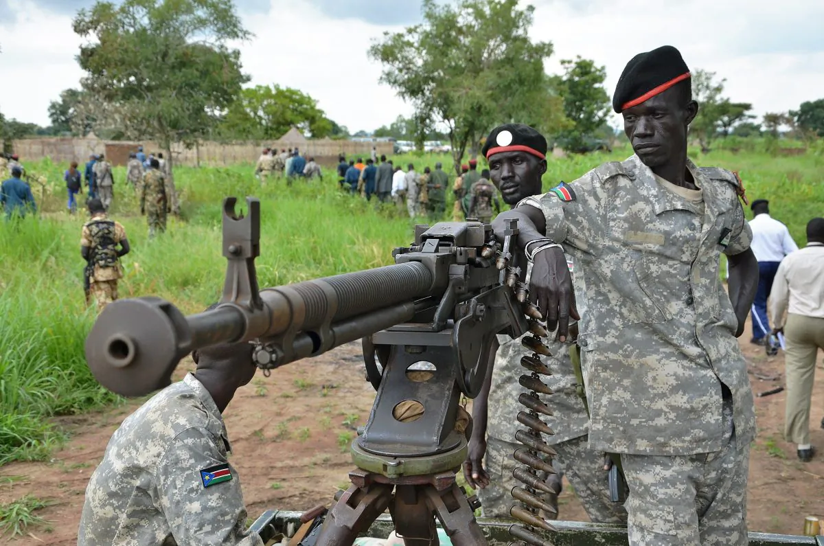 South Sudanese SPLA soldiers are pictured in Pageri in Eastern Equatoria state on Aug. 20, 2015. The spokesman of SPLA, Colonel Philip Aguer, visited the area after the government claimed to be back in control of the area following an attack by rebel forces. South Sudan's civil war began in December 2013 when Kiir accused his former deputy Riek Machar of plotting a coup, setting off a cycle of retaliatory killings that has split the poverty-stricken country along ethnic lines. The government says they will return to talks in Ethiopia in early September to "finalise" a peace deal. (Samir Bol/AFP/Getty Images)