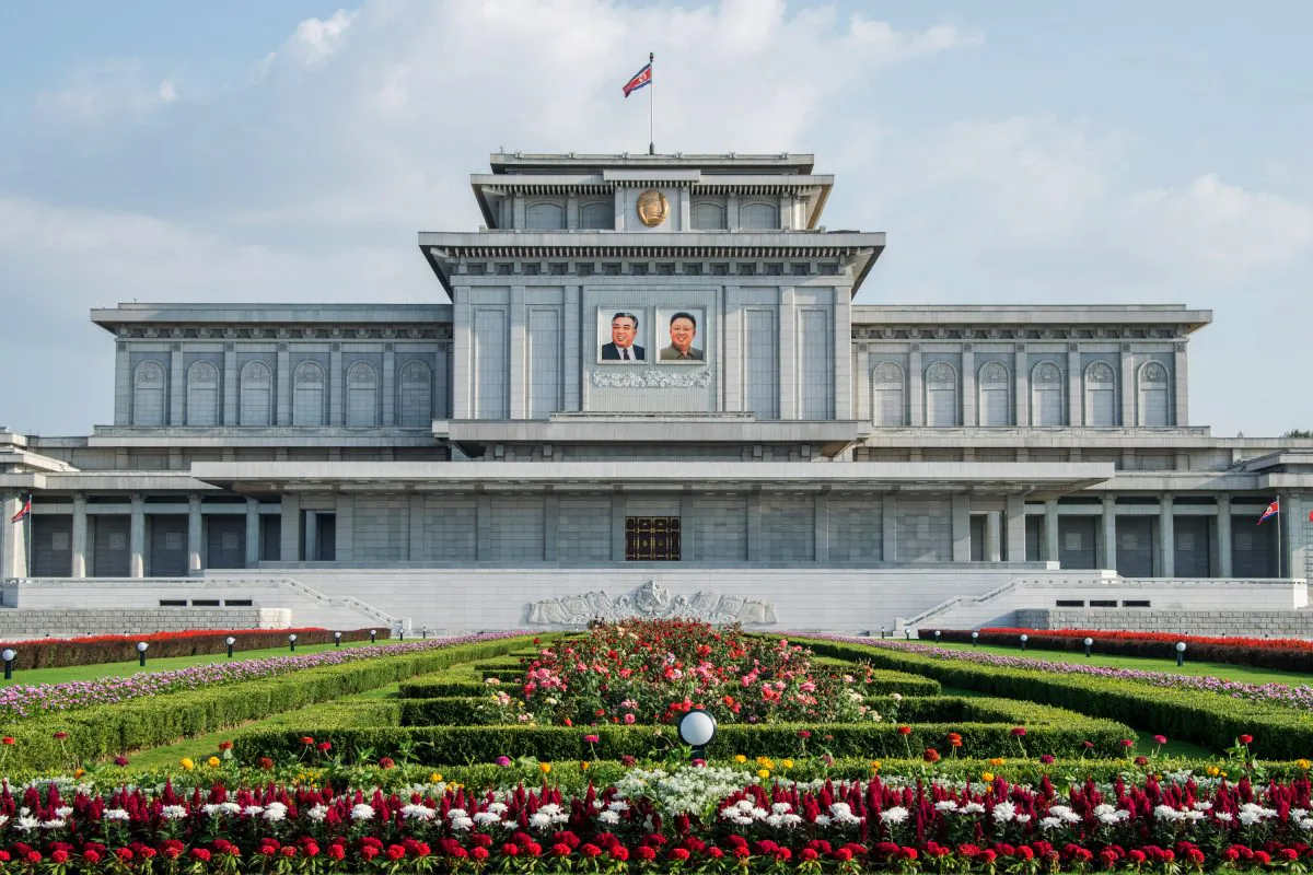 A general view of the tomb of Kim Il-Sung and Kim Jong-Il, the Kumsusan Palace of the Sun, in Pyongyang, North Korea, on Aug. 23, 2015. (Xiaolu Chu/Getty Images)
