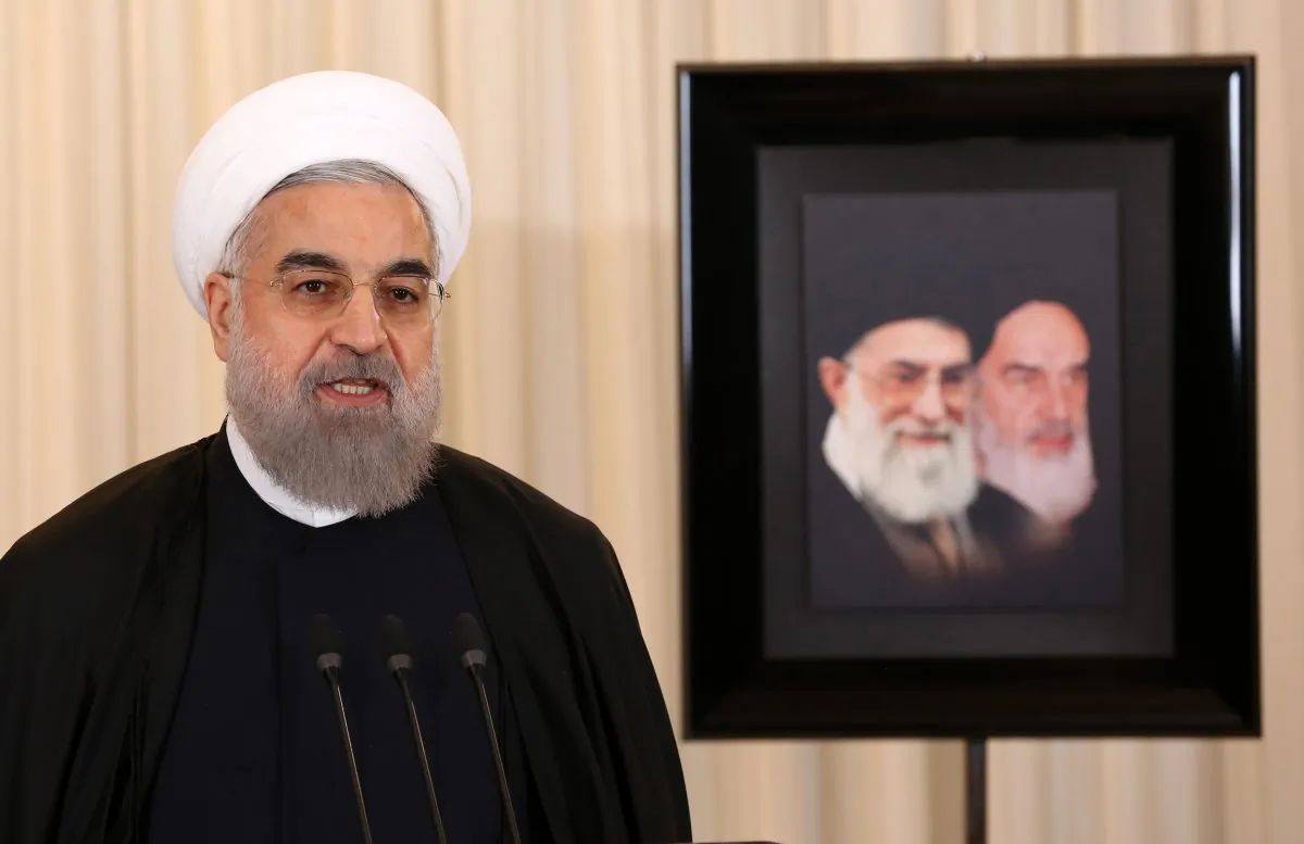 Iranian President Hassan Rouhani at a press conference in his office in Tehran on Dec. 16, 2015. (Atta Kenare/AFP/Getty Images)