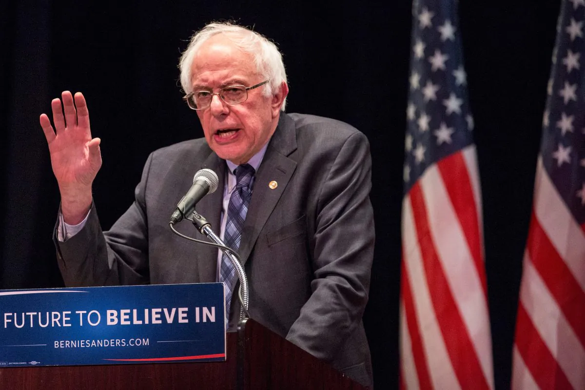Democratic presidential candidate Sen. Bernie Sanders (I-Vt.) outlines his plan to reform the U.S. financial sector in New York City on Jan. 5, 2016. (Andrew Burton/Getty Images)