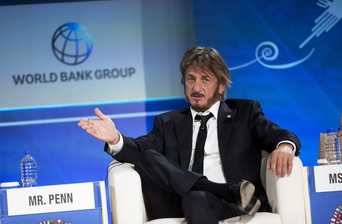 Sean Penn speaks during a forum with young entrepreneurs during the IMF and World Bank annual meeting in Lima, Peru, on Oct. 8, 2015. Late Saturday, Jan. 9, 2016, Rolling Stone magazine published an interview that Guzman apparently gave to Penn in his hideout in Mexico months before his recapture. In the article and interview, Penn describes the complicated measures he took to meet the legendary drug lord. (AP Photo/Rodrigo Abd)