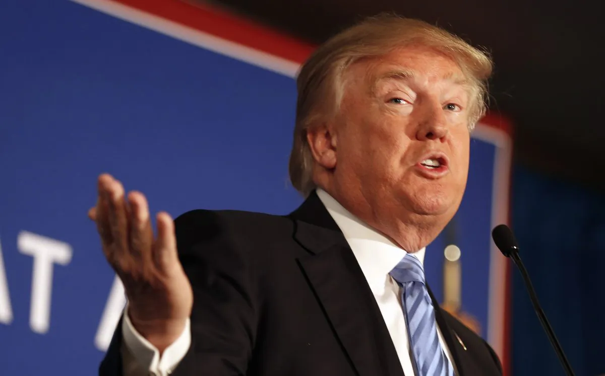 Republican presidential candidate Donald Trump speaks during a campaign stop before next months earliest in the nation presidential primary, Monday, Jan. 11, 2016, in Windham, N.H. (AP Photo/Jim Cole)