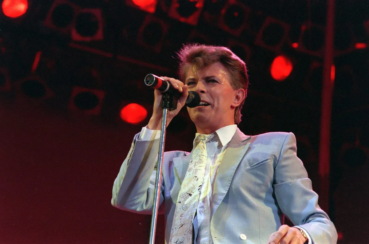 David Bowie at the launch of the U.S. leg of his worldwide "Reality Tour" at Madison Square Garden in New York on Dec. 15, 2003. (AP Photo/Kathy Willens)