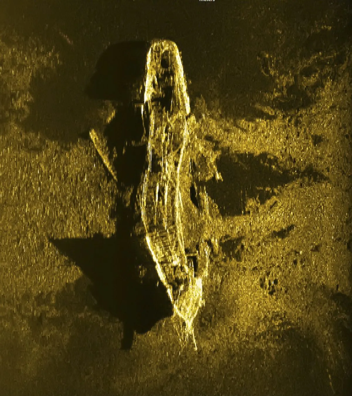 In this Jan. 2, 2016, sonar image released by Australian Transport Safety Bureau on Wednesday Jan. 13, 2016, a shipwreck is seen on the ocean floor off the coast of Australia. The undersea search for the Malaysian airliner that vanished almost two years ago has found a second 19th century shipwreck deep in the Indian Ocean off the west Australian coast, officials said Wednesday, Jan. 13, 2016. (Australian Transport Safety Bureau via AP) 