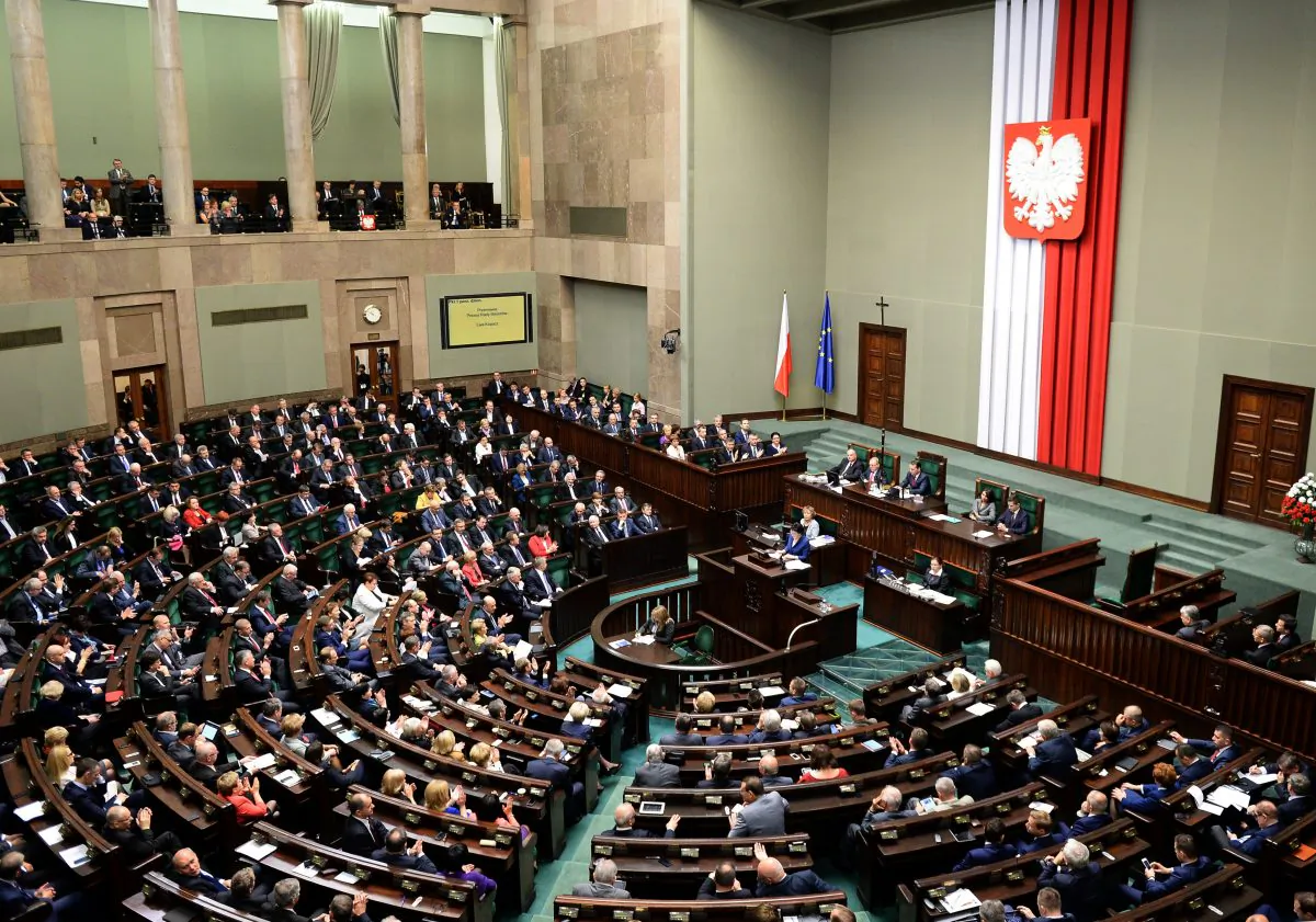 Poland's new Prime Minister Ewa Kopacz gives her inaugural speech to parliament on October 1, 2014 in Warsaw. (Janek Skarzynski/AFP/Getty Images)