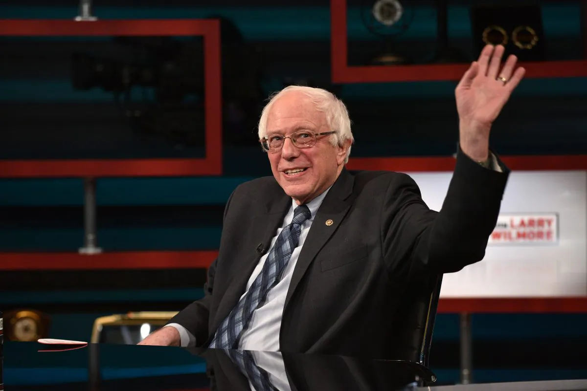 Senator Bernie Sanders on Comedy Central's 'The Nightly Show With Larry Wilmore' on January 5, 2016 in New York City (Bryan Bedder/Getty Images for Comedy Central)