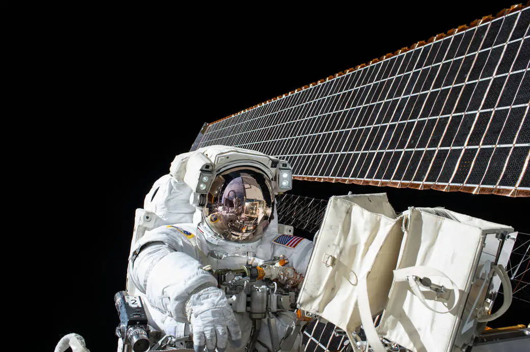 Nice night for a stroll: Scott Kelly working outside the International Space Station in 2015. (NASA)