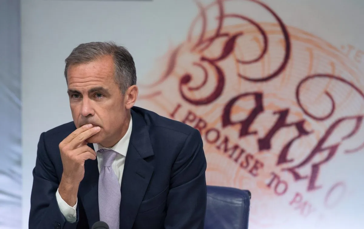 Bank of England Governor Mark Carney at the quarterly inflation report press conference at the Bank of England in London, England, on Aug. 6, 2015. (Anthony Devlin/Getty Images)