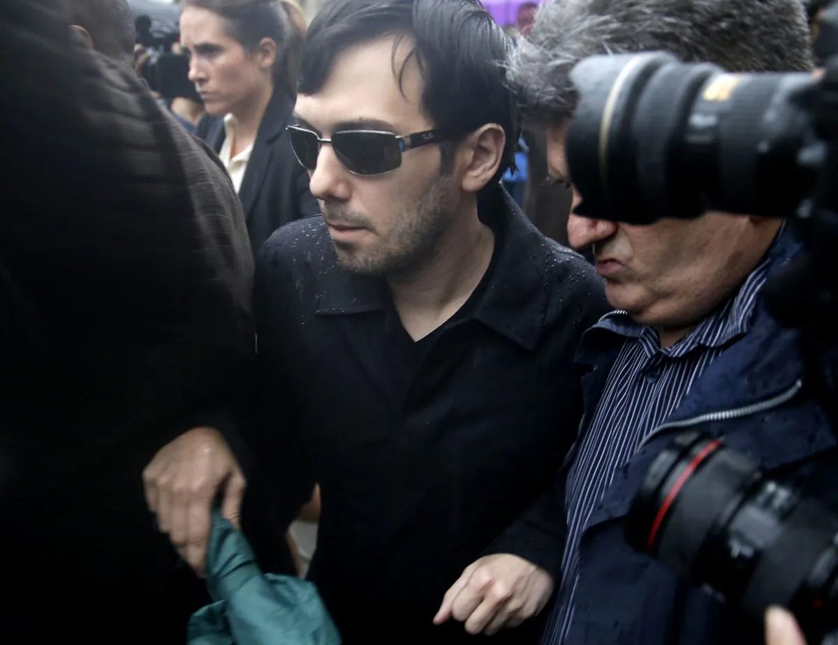 Martin Shkreli leaves the courthouse after his arraignment in New York, Dec. 17, 2015. (AP Photo/Seth Wenig, File)