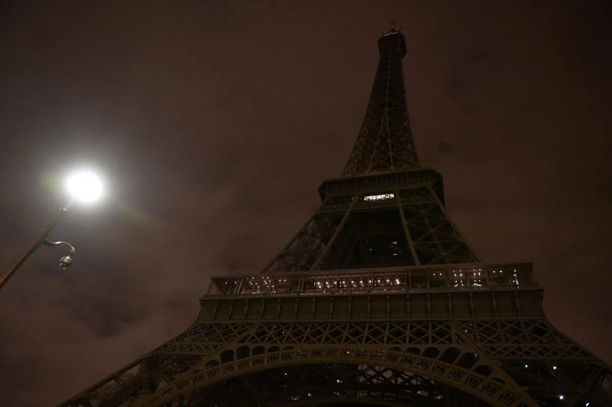 The Eiffel Tower with its lights turned off following the deadly attacks in Paris on Nov. 14, 2015. (Alain Jocard/AFP/Getty Images)