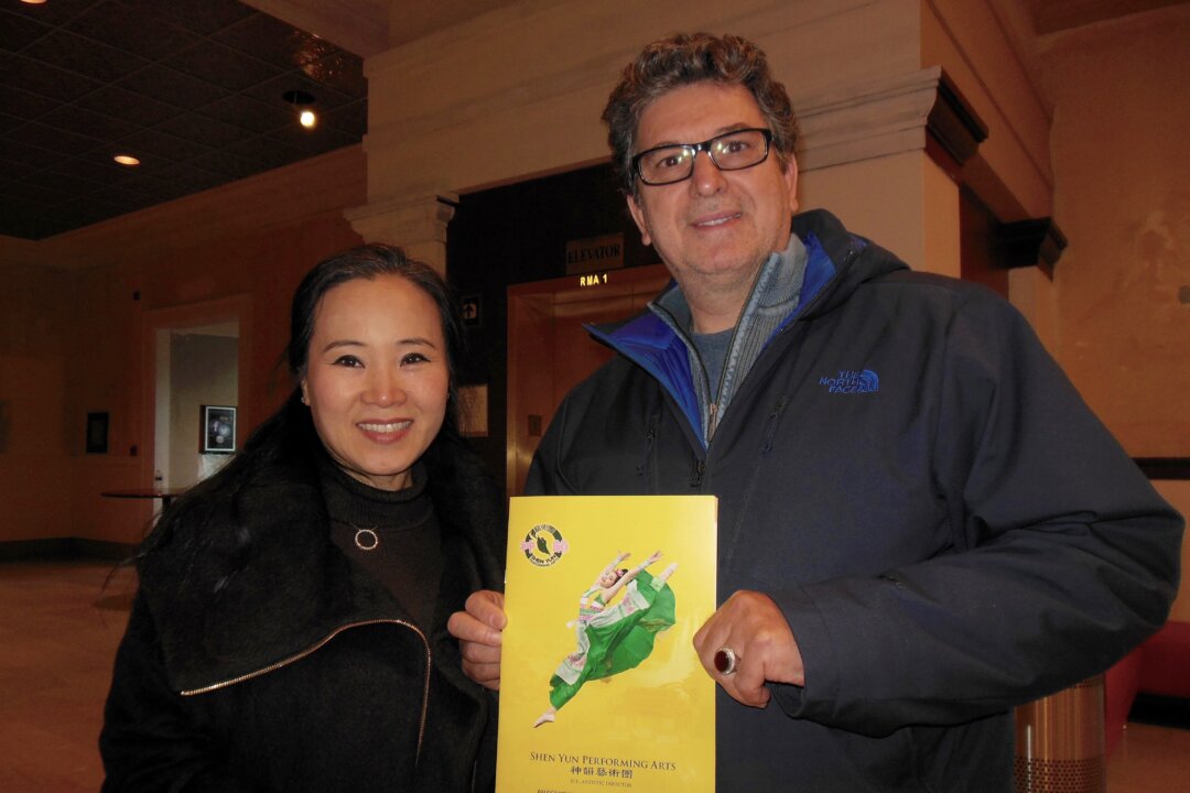 Jewelry business owners Yunee and Tony Boujida came to the capital of North Carolina to watch the Shen Yun Performing Arts on the afternoon of Jan. 24, 2016. (Sherry Dong/Epoch Times)