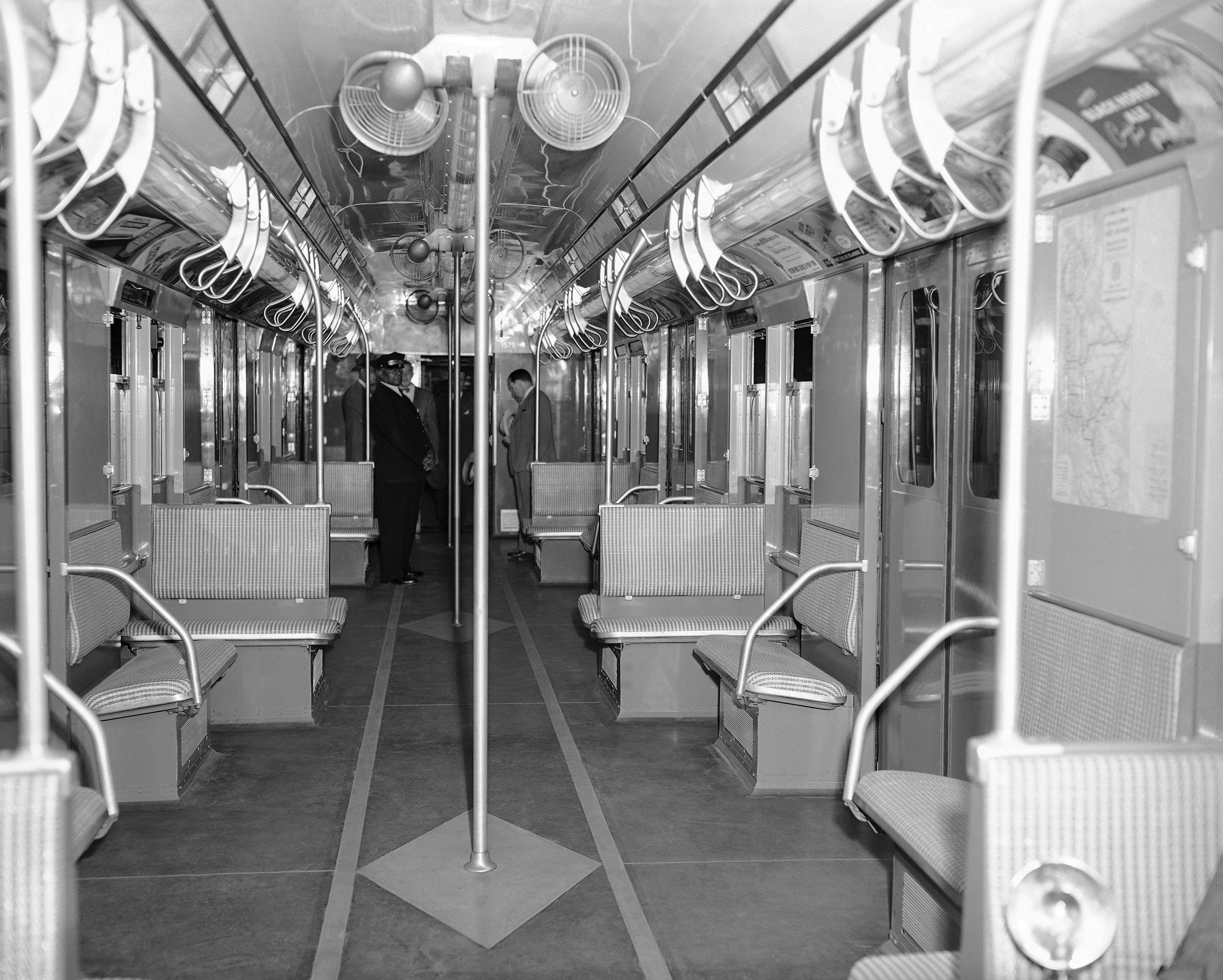 1906 New York SUBWAY TRAIN INTERIOR PHOTO 133-w 