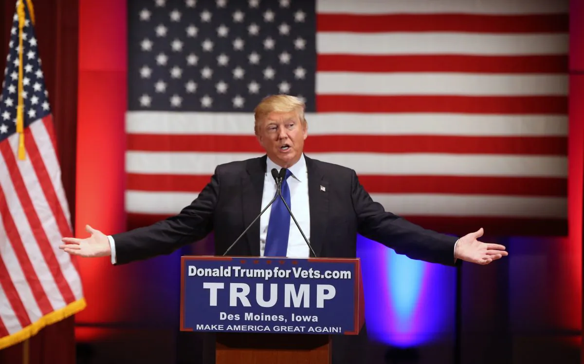 Republican presidential candidate Donald Trump speaks at a event at Drake University in Des Moines, Iowa, on Jan. 28, 2016. (AP Photo/Andrew Harnik)
