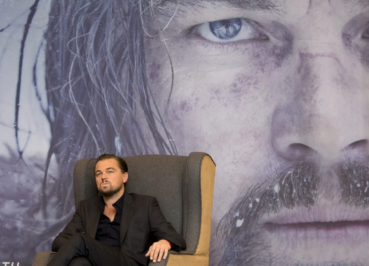 Leonardo DiCaprio at a press event to promote the Alejandro Inarritu's Oscar-nominated "The Revenant," in Mexico City, on Jan. 26, 2016. (AP Photo/Rebecca Blackwell)