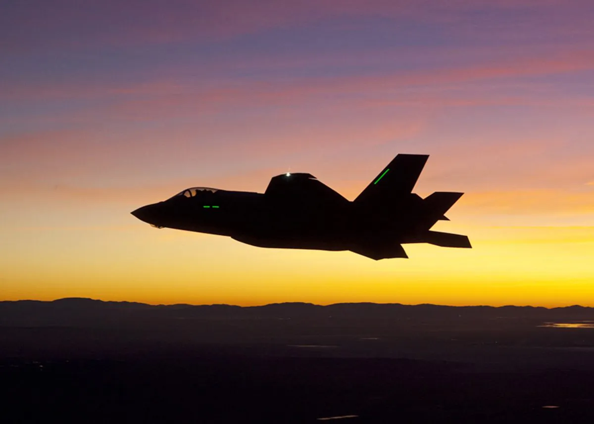 The F-35 Lightning II joint strike fighter near Edwards Air Force Base, Calif., Jan. 18, 2012. (Tom Reynolds/Lockheed Martin)
