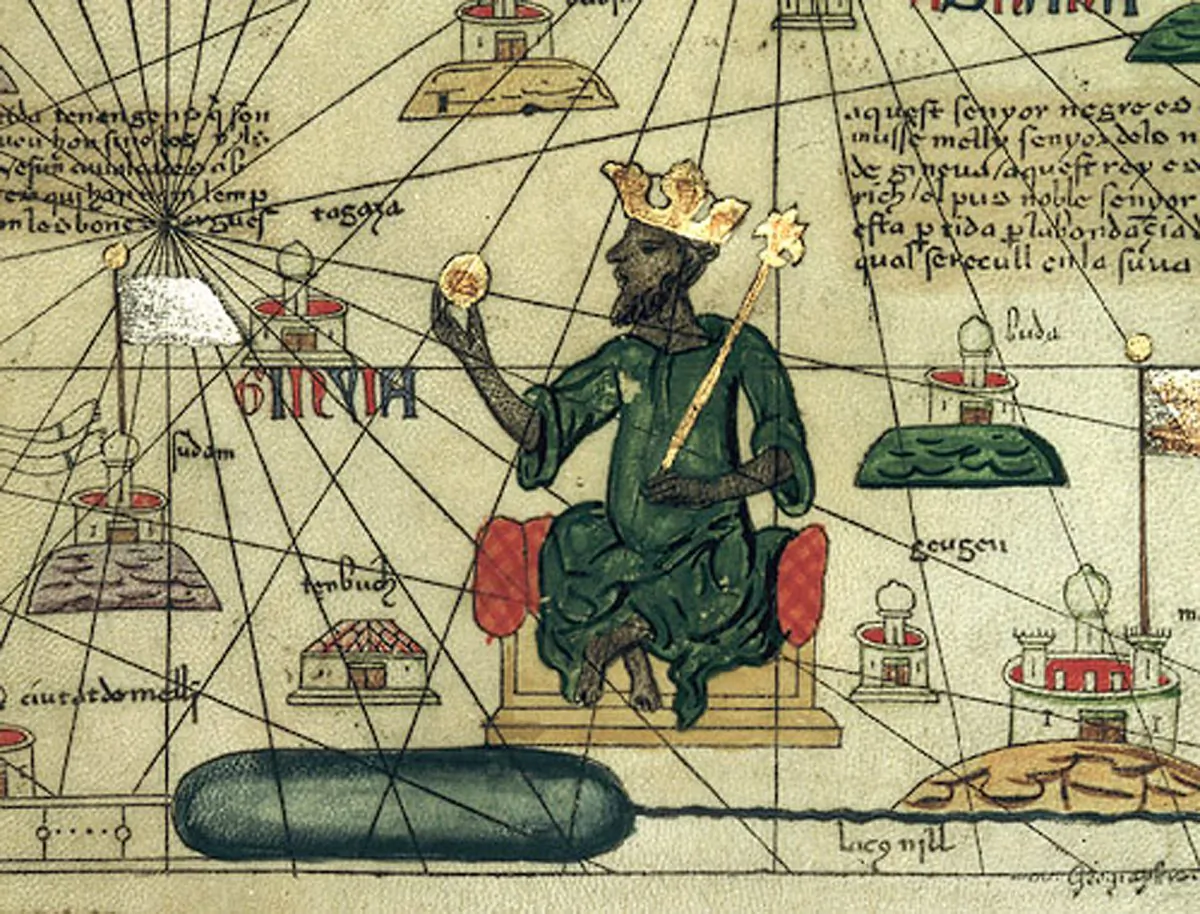 Mansa Musa: richer than “anyone can decribe.” (Abraham Cresques of Mallorca, Public Domain)
