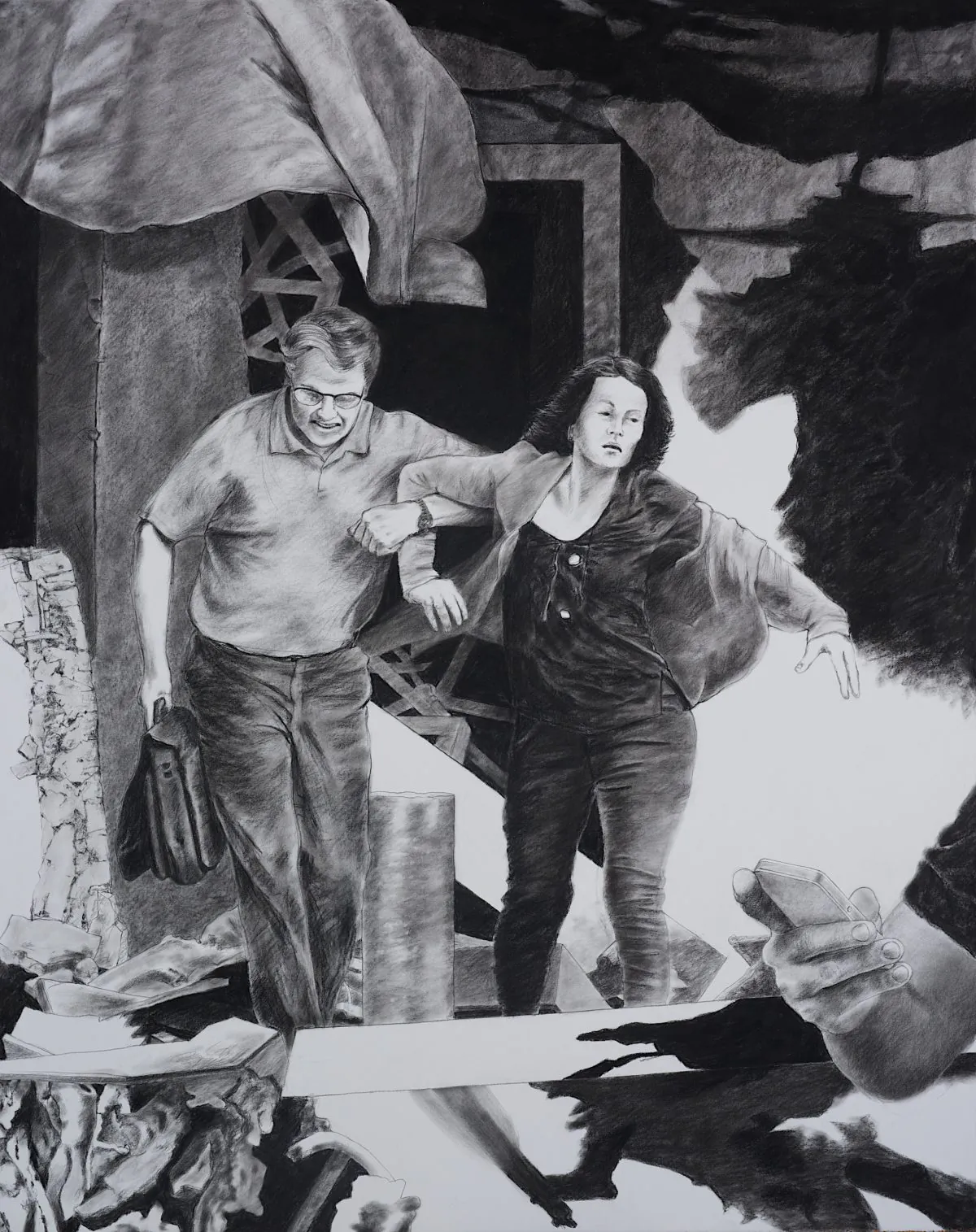 "Fleeing Couple" by Norman Takeuchi. (Photo by David Barbour)