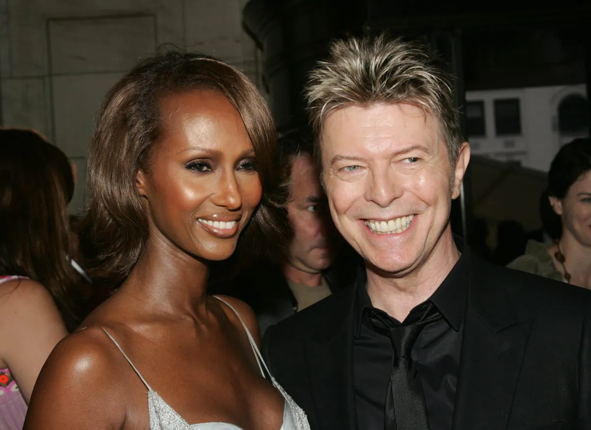 Model Iman and her husband David Bowie attend the 2005 CFDA Awards at the New York Public Library June 6, 2005 in New York City. (Evan Agostini/Getty Images)
