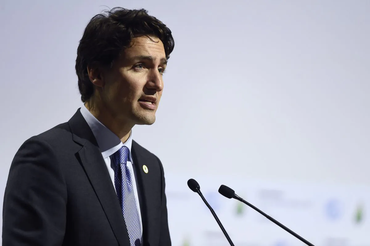 Canada's Prime Minister Justin Trudeau at the opening day of the World Climate Change Conference 2015 (COP21) at Le Bourget, on the outskirts of Paris, on Nov. 30, 2015. (Alain Jocard/AFP/Getty Images)