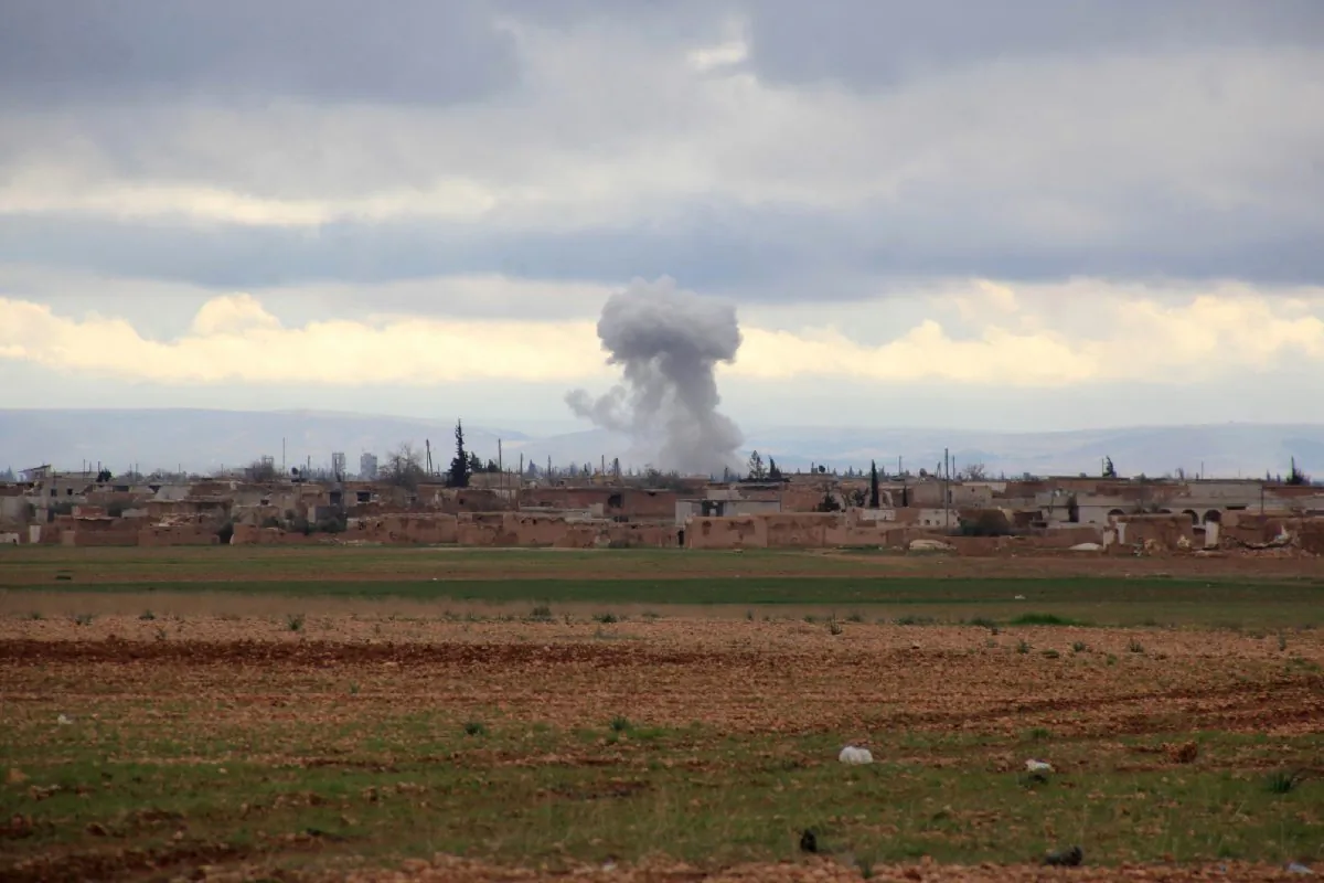 Smoke billows from an ISIS terrorist group position following an air strike by Syrian pro-government forces in Aleppo's eastern countryside on Jan. 24, 2016. (George Ourfalian/AFP/Getty Images)