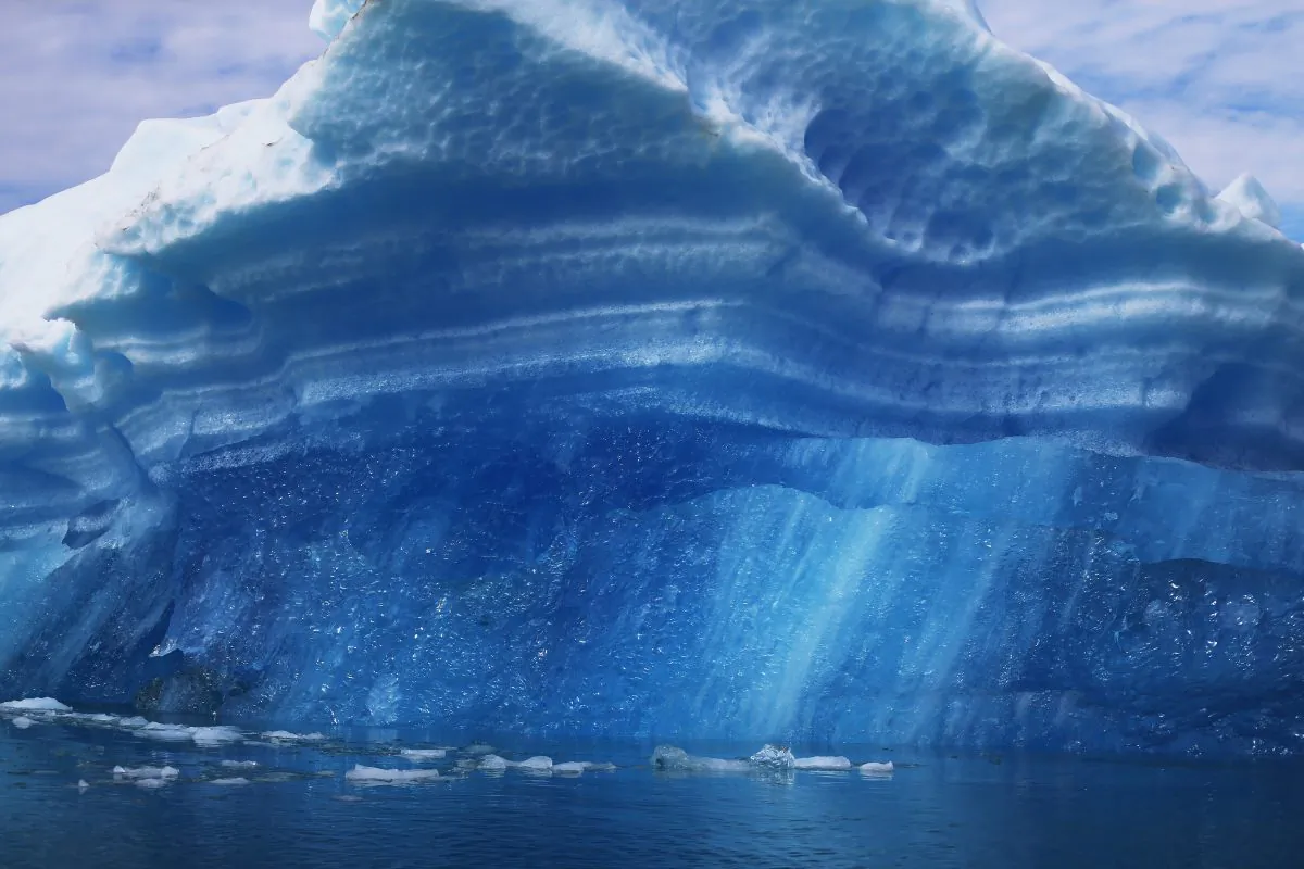 Calved icebergs from the nearby Twin Glaciers are seen floating on the water on July 30, 2013 in Qaqortoq, Greenland. (Joe Raedle/Getty Images)