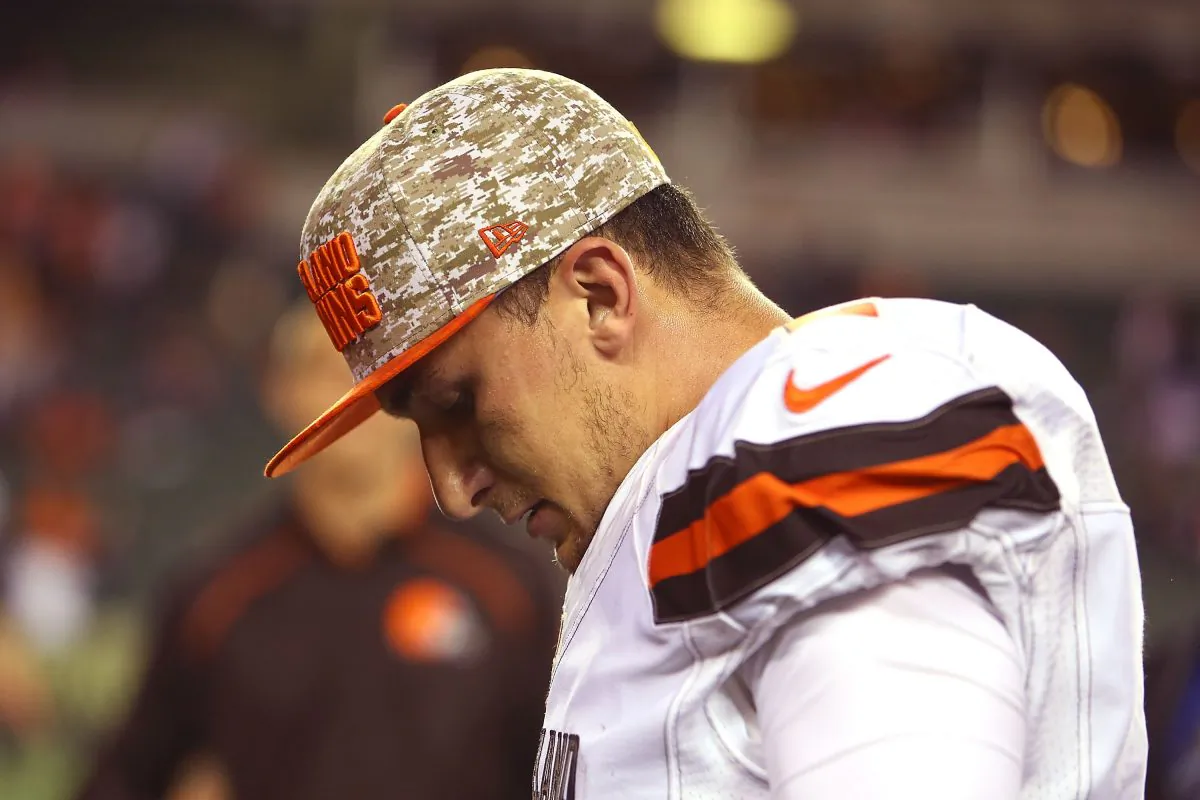 Johnny Manziel may have played his last game for the Cleveland Browns, which drafted him in the first round of the 2014 NFL Draft. (Andrew Weber/Getty Images) 