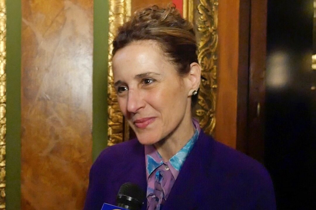 Lisa Baldelli-Hunt, mayor of Woonsocket, RI, after watching Shen Yun Performing Arts at the Providence Performing Arts Center in Providence, RI, on Feb. 6. Mrs. Baldelli-Hunt said that she had never seen anything like the performance before. (Courtesy of NTD Television)