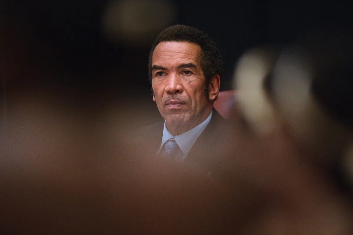 Botswana's President Ian Khama at the opening day of an emergency elephant summit by the International Union for Conservation of Nature in Gaborone, Botswana, on Dec. 3, 2013. (Monirul Bhuiyan/AFP/Getty Images)